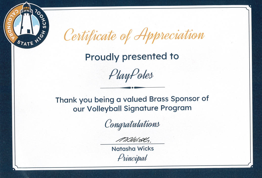 CSHS Certificate Sponsorship Certificate